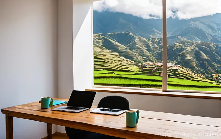 에콰도르에서 코워킹 스페이스 찾기 - **"A vibrant and welcoming coworking space in a modern, brightly lit building in Ecuador. Digital no...
